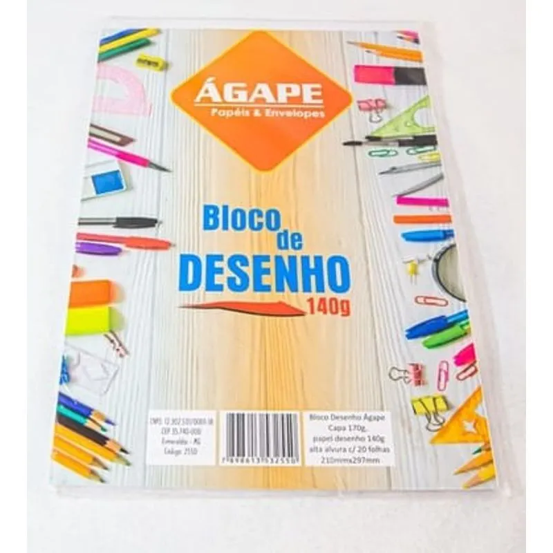 Bloco De Desenho A3 140g Com 20 Folhas - Ágape - Agape