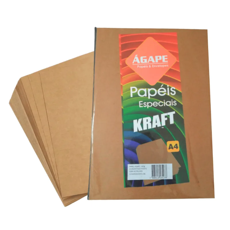 Papel Kraft A4 180g - 50 Folhas - Ágape - Agape