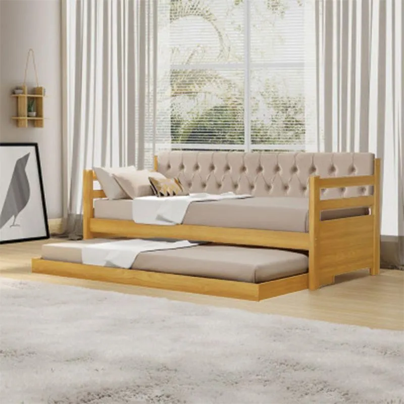 Sofá Cama Verona 1 Lugar Capitonê 195cm Bege