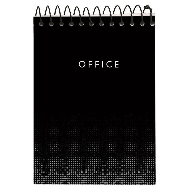 Caderneta 1/4 Espiral Capa Dura 80Fls Office Preto Kit