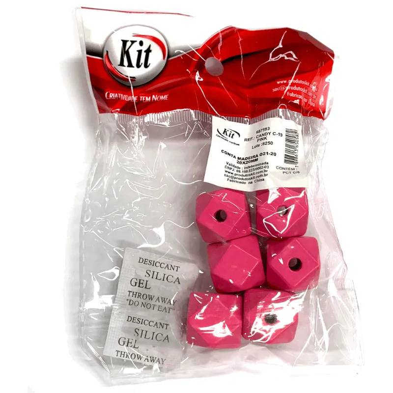 CONTA MADEIRA CANDY 16X16MM C 19 PINK