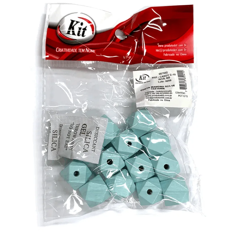 CONTA MADEIRA CANDY 16X16MM C-10 AZUL BB ÚNICA