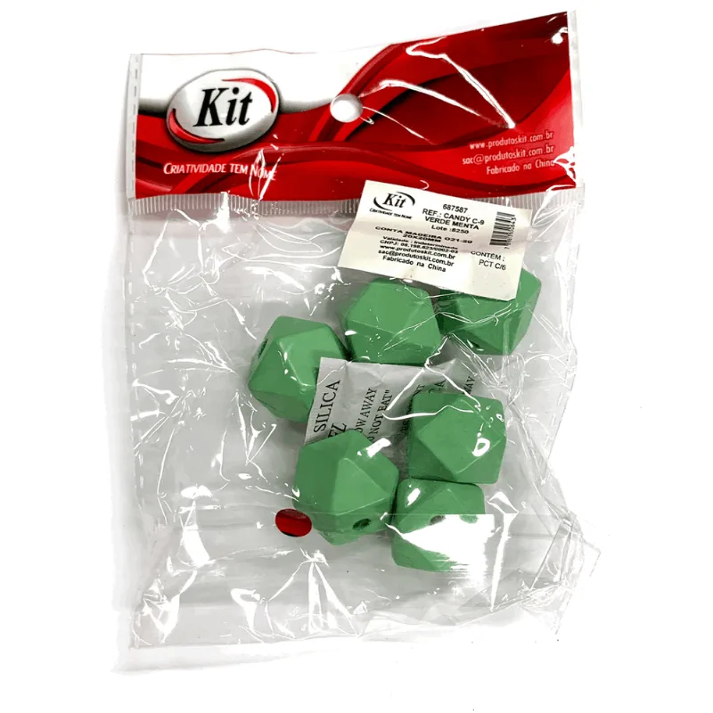 CONTA MADEIRA CANDY 20X20MM C 9 VERDE MENTA