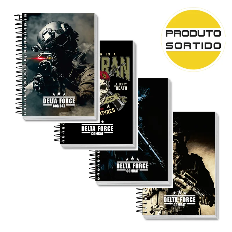 CADERNO UNIV. C/D 10X1 M DELTA FORCE 160F R.358825 ÚNICA