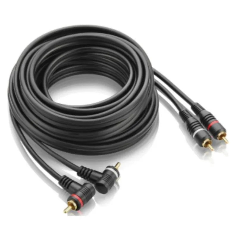 Cabo Rca 5m Banhado A Ouro Dupra Blindage Emburrachado Au501