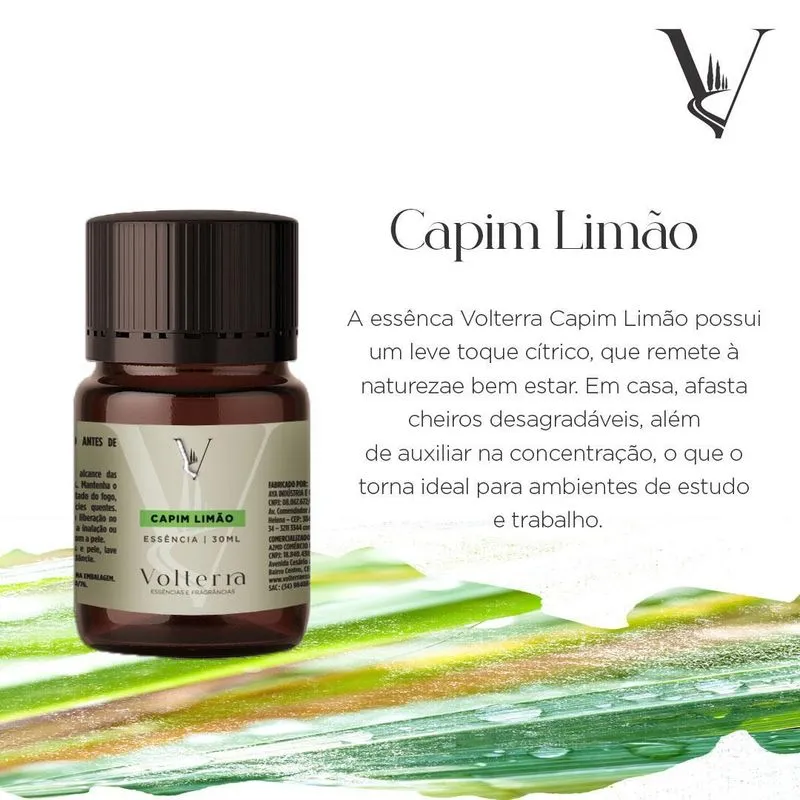 Essencia Volterra Capim Limao 30ml