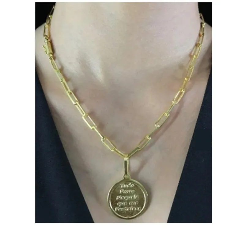 Cordão Cartier De Quina + Pingente De Moeda Antiga Estiloso