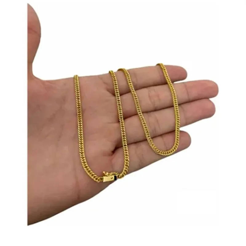 Cordão Grumet Lacraia 3mm Banhado Ouro Luxo 70cm