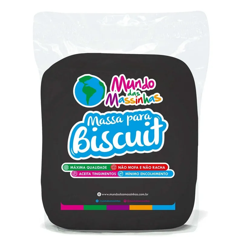 Massa De Biscuit Mundo Das Massinhas Preto 900G
