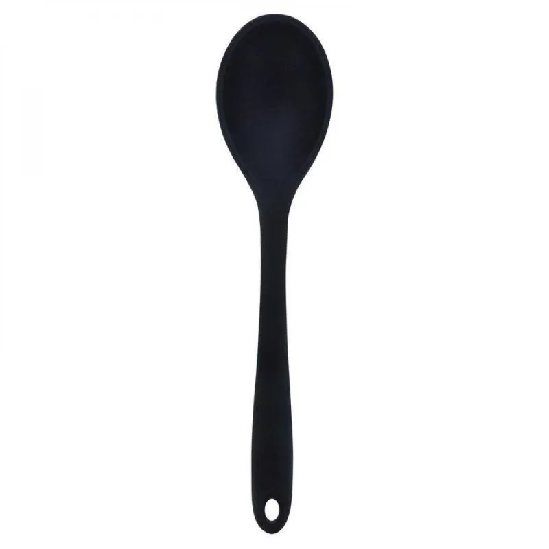 Colher De Arroz De Mesa Silicone Preta 28Cm Mimo Style