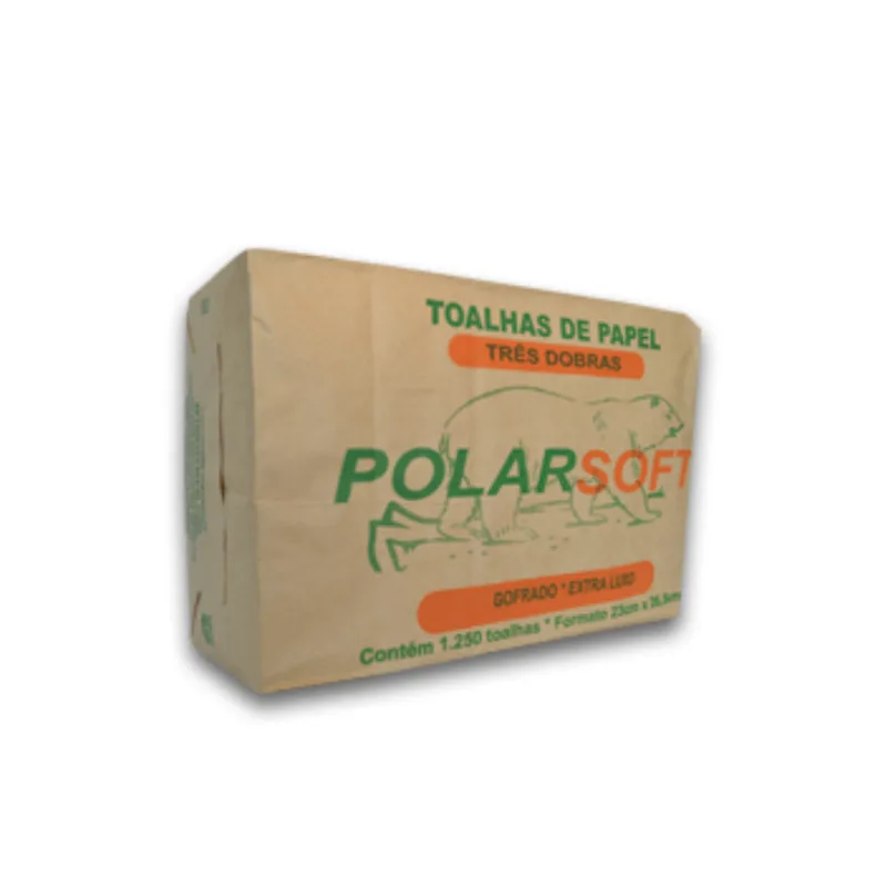 Papel Interfolha Luxo 3 Dobras 23x27cm Polarsoft Com 1.250 Folhas Simples Polarsoft