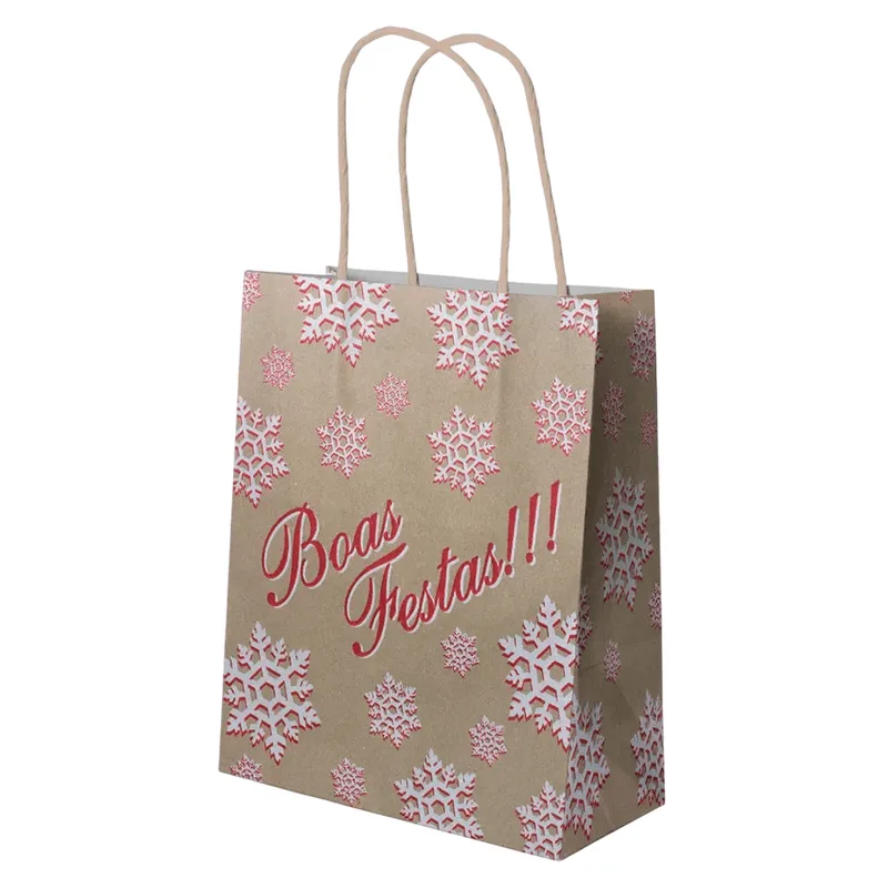 Sacola Kraft Boas Festas 27x20x33cm 10 Unidades 6321 LC EMBALAGENS SACOLA KRAFT BOAS FESTAS 27X20X33CM 10UN 6321 LC EMBALAGENS