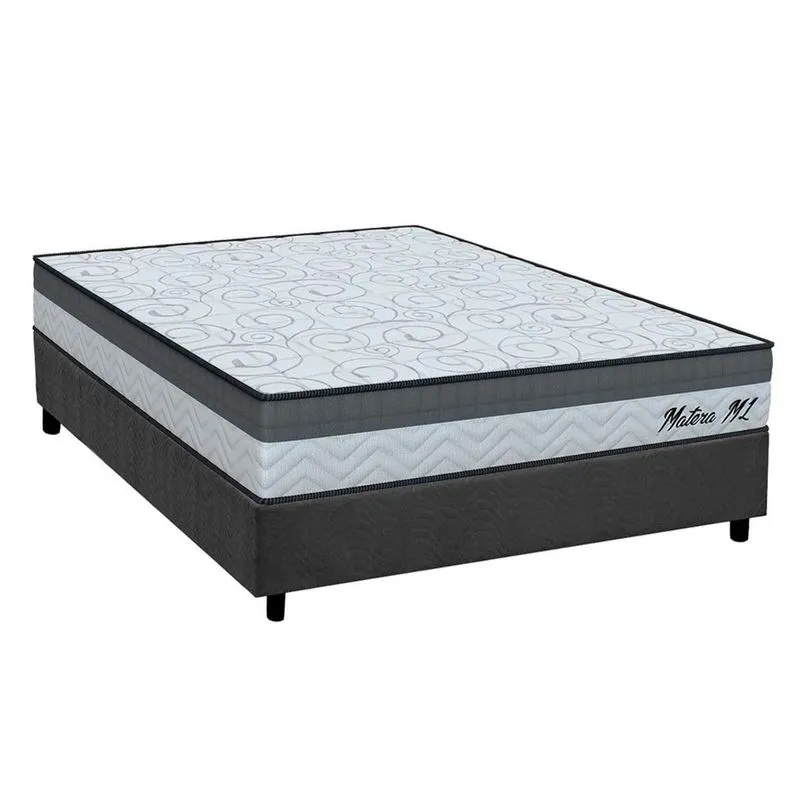 Conjunto Box Viúva: Colchão Anatômico Orthoflex D33 Matera ml + Base crc Suede Gray (128x188)