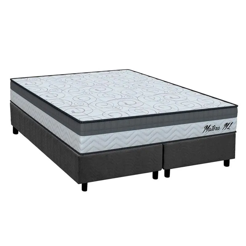 Conjunto Box King: Colchão Anatômico Orthoflex D33 Matera ml + Base crc Suede Gray (193x203)