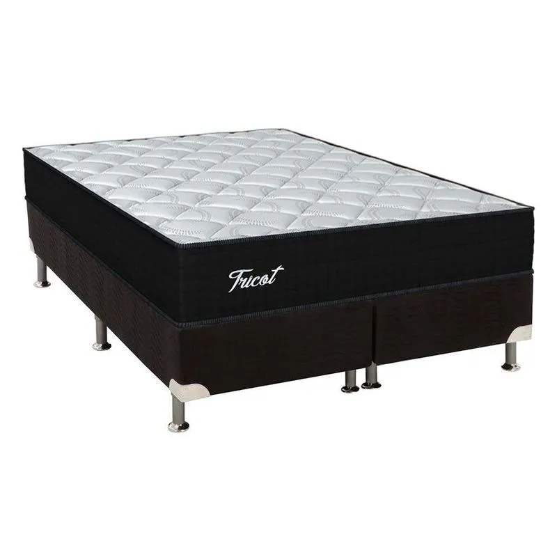 Conjunto Box King: Colchão Molas Orthoflex Ensacadas Tricot + Base CRC Suede Black (193x203)