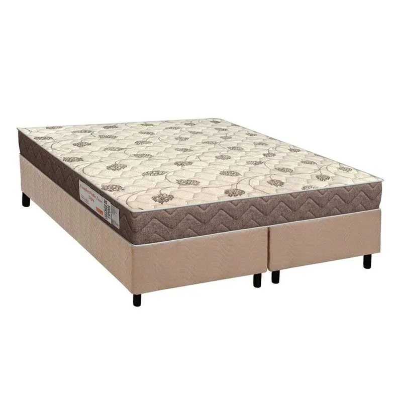 Conjunto Box Queen: Colchão Espuma Orthoflex D28 Comfortpedic + Base crc Suede Clean (158x198)
