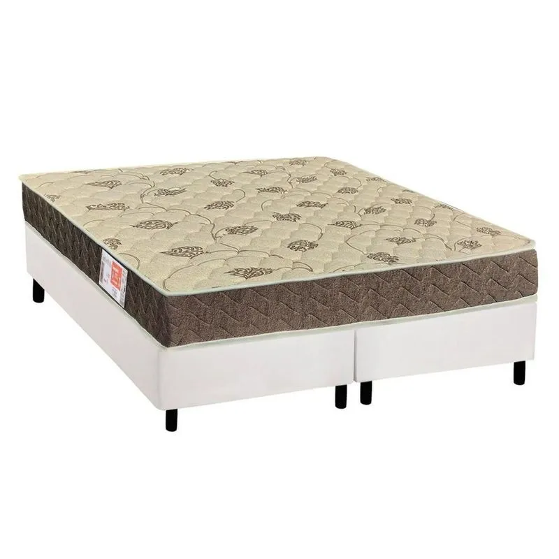 Conjunto Box Queen: Colchão Espuma Orthoflex D33 Comfortpedic Line + Base crc Courano White (158x198)