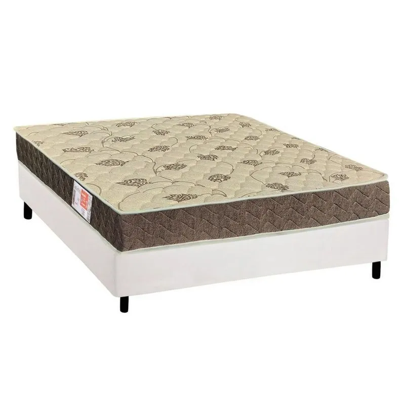 Conjunto Box Casal: Colchão Espuma Orthoflex D33 Comfortpedic Line + Base crc Courano White(138x188)