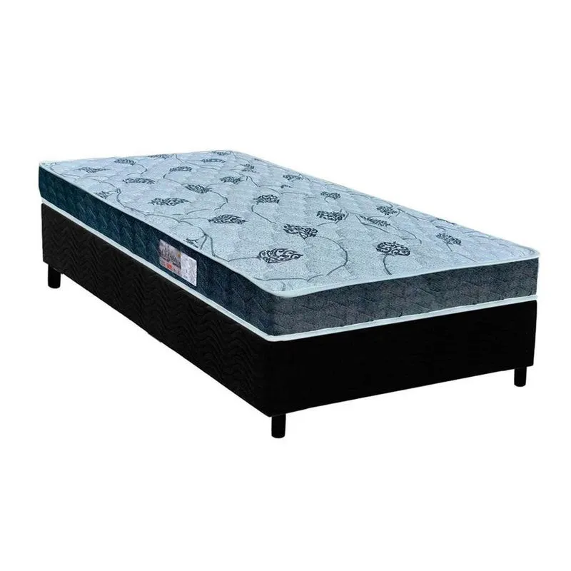 Cama Box Solteiro: Colchão Ortopédico Orthoflex D45/EP Anatômico Cecina + Base crc Suede Black(88x188)