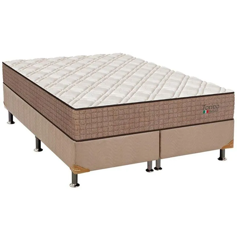 Cama Box King: Colchão Molas Orthoflex MasterPocket Ensacadas Torino Hibrido + Base crc Suede Clean(193x203)