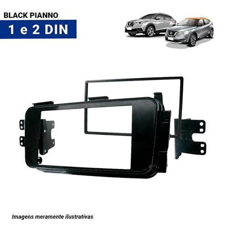 Moldura Expex 1 E 2 Din Kicks 2016 Black Piano Epx 384