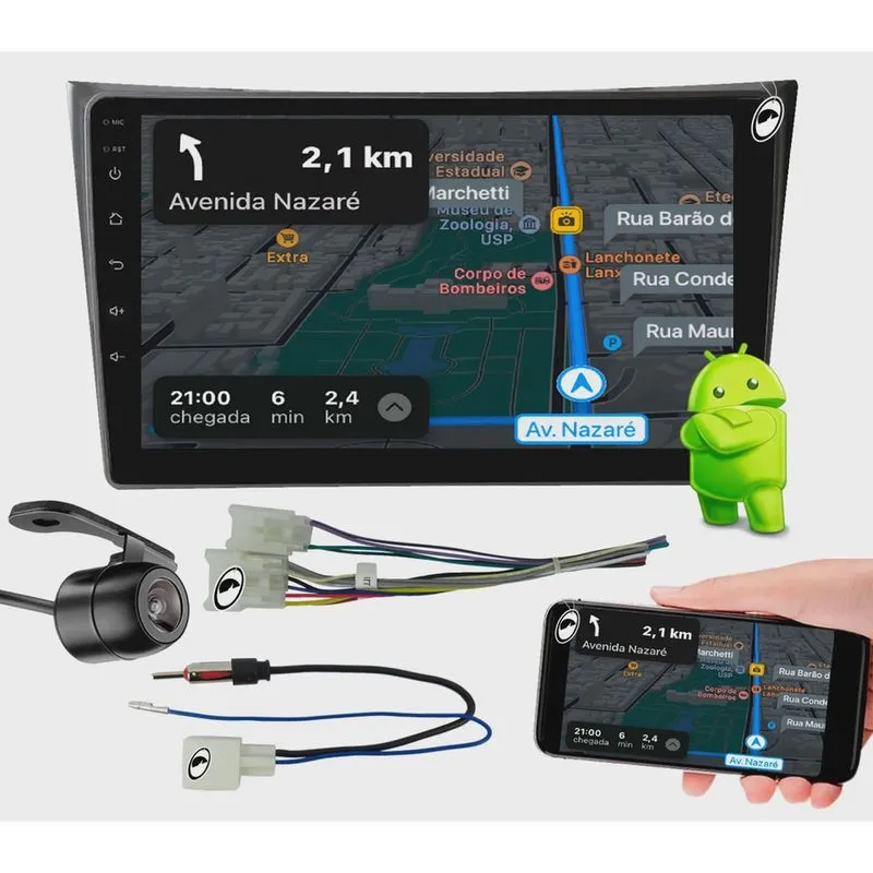 Multimidia 9 Android Corolla 2009 a 2014 AndroidAuto CarPlay + Câmera de Ré