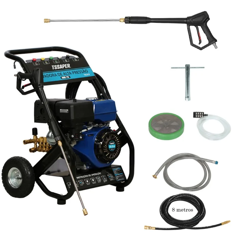 Lavadora de alta pressão a Gasolina com rodas 15cv 4000 psi Tssaper Modelo TSLG15