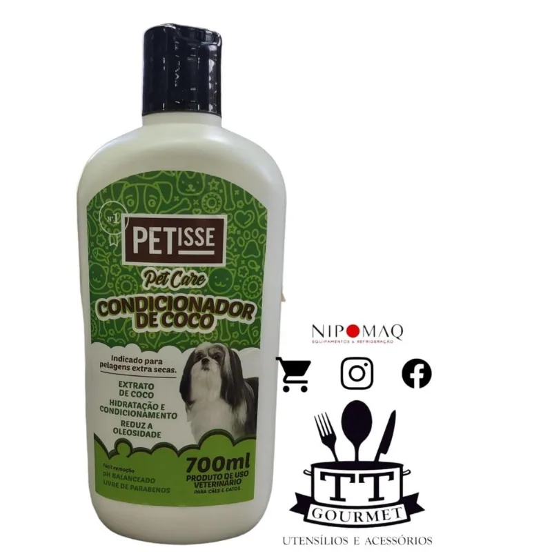 Condicionador Coco Pet Care 700ml Cães E Gatos Pelagem Seca
