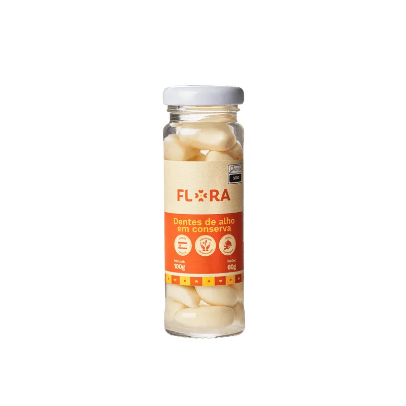 Dentes De Alho Em Conserva Flora Vidro 60g. Casa Flora