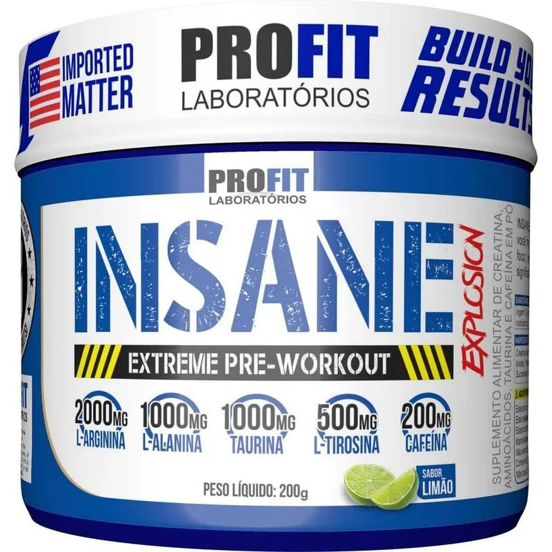 Insane Explosion 200g Extreme Pre-Workout Pré-Treino Profit Uva