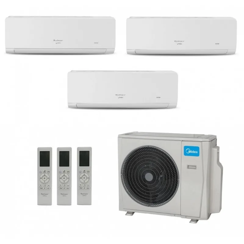 Ar-Condicionado Multi Split Inverter Springer Midea 36.000 (1x Evap HW 9.000 + 1x Evap HW 12.000 + 1x Evap HW 18.000) Quente/Frio 220V