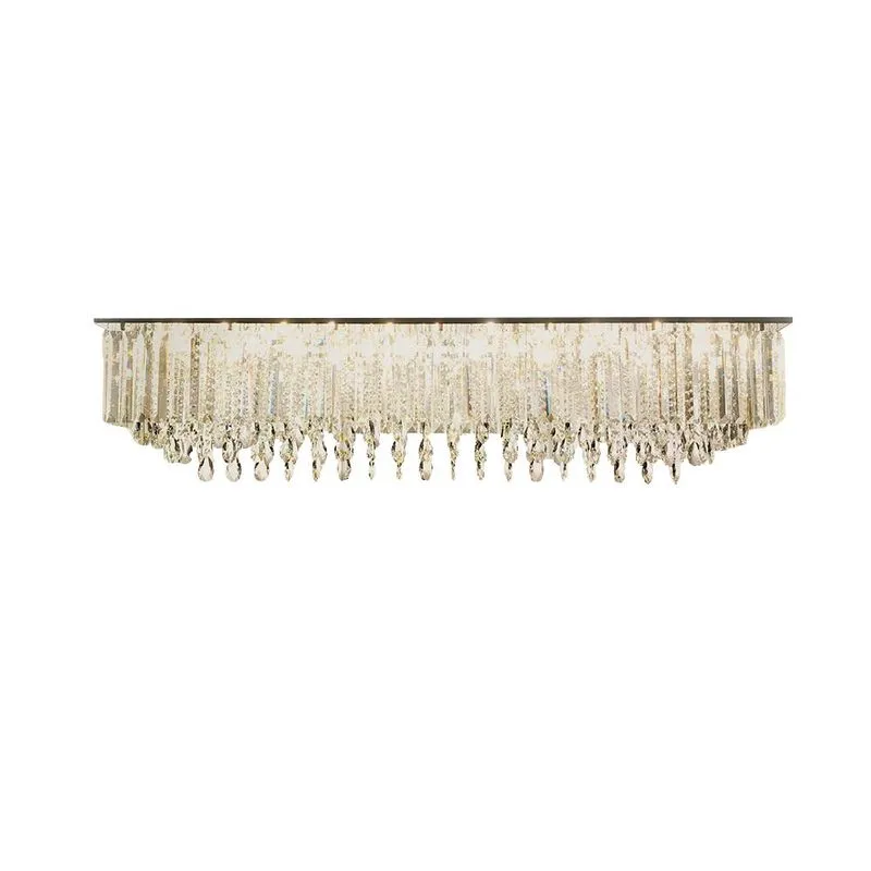 Lustre Plafon Pendente Monarca Retangulo 17 Lampadas Amendoa