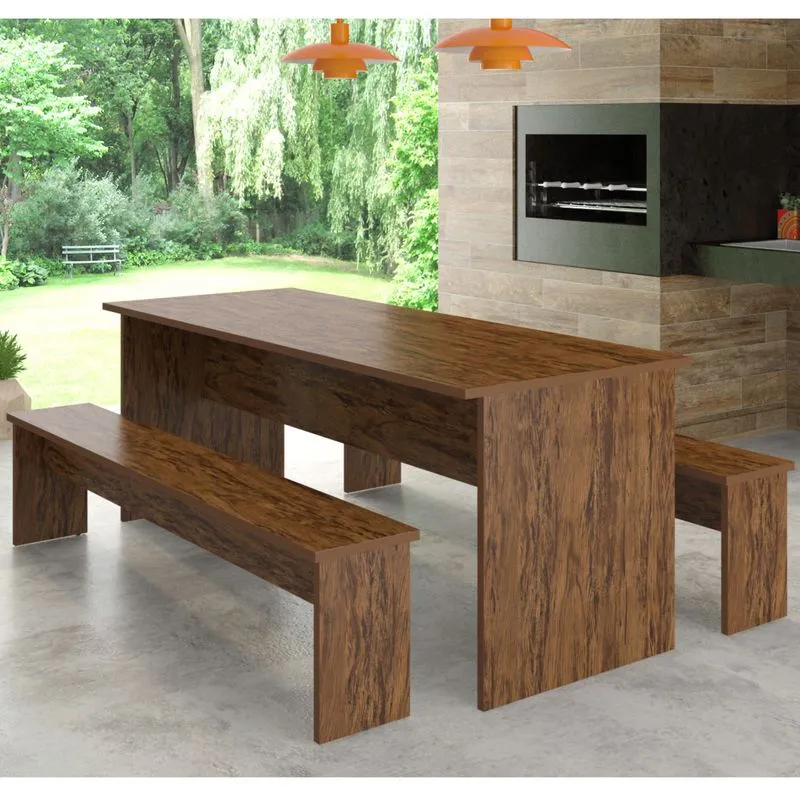 Conjunto Mesa e 2 Bancos Festivo Siena Móveis