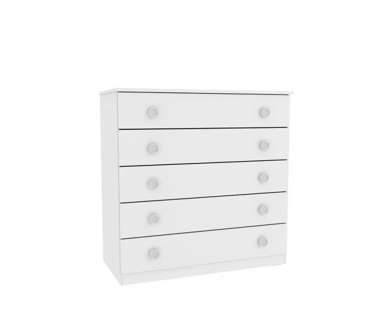 Cômoda Infantil Lunna 05 Gavetas com 04 Pés Neve Neve - Tcil