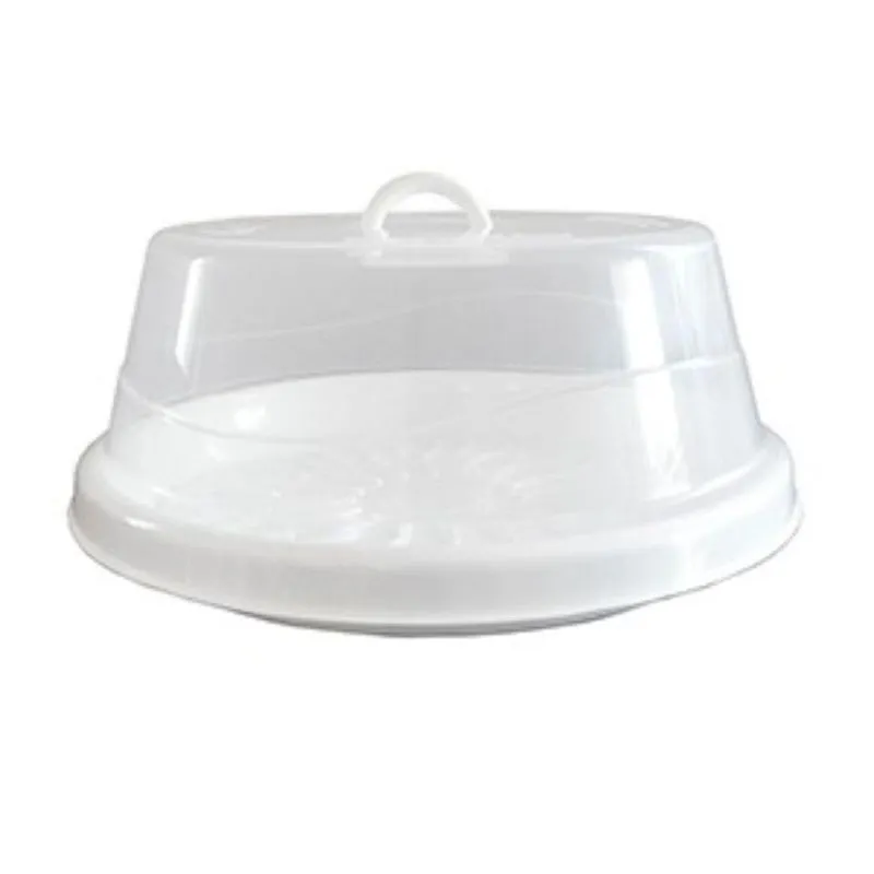 Porta Bolos Boleira Grande Com Tampa E Prato 31cm - Branca