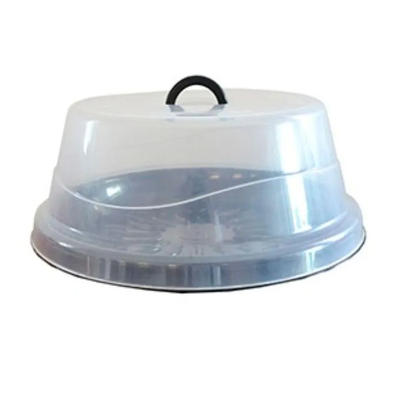 Porta Bolos Boleira Grande Com Tampa E Prato 31cm - Preta