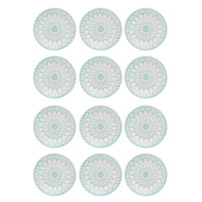 Prato De Sobremesa Cerâmica Estampa Donna Mandala 18cm 12un - Biona 091080