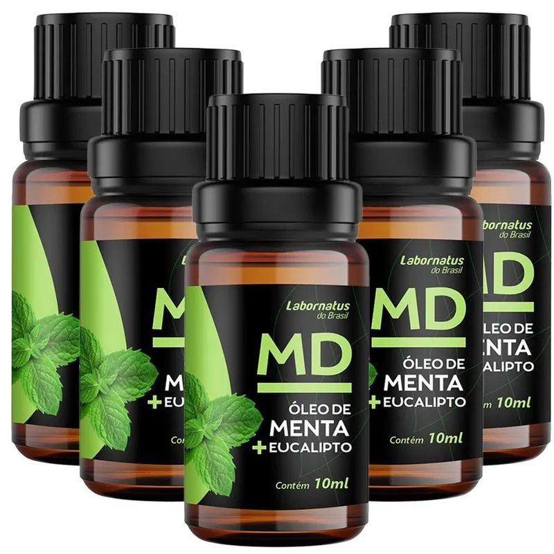 Óleo Essencial Menta + Eucalipto 10ml Labornatus 5 Potes