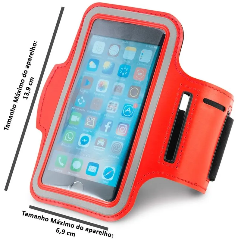 Braçadeira Esportiva Para Smartphone 5 Vermelho