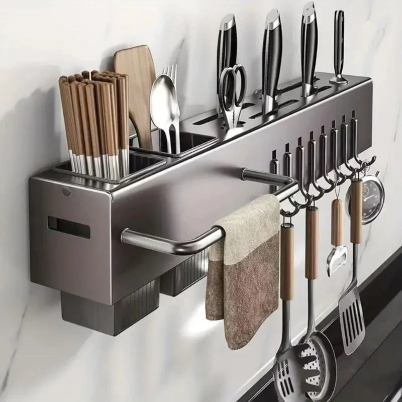 Suporte Organizador De Utensílios 10 Ganchos Cinza
