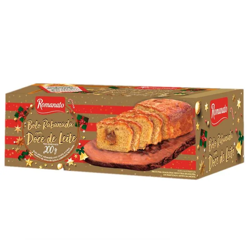 Bolo Natalino Sabor Rabanada com Doce de Leite 200g - Romanato