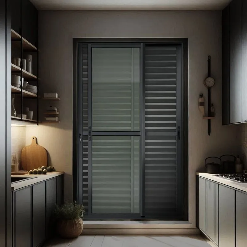 Porta De Correr Venez. 3 Folhas Moveis 210 X 120 Elite Com Fechadura Tetra Vidro Liso Preto