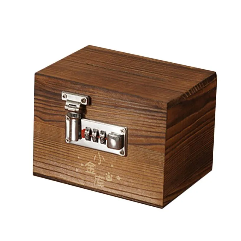 Caixa De Poupança De Dinheiro De Madeira Coleção Única Kid Money Bank Para