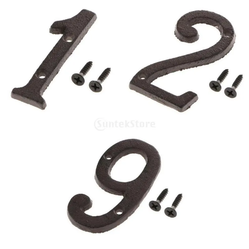 3x Adesivo De Placa De Número De Metal Para Casa Edifício De Escritórios Em Casa