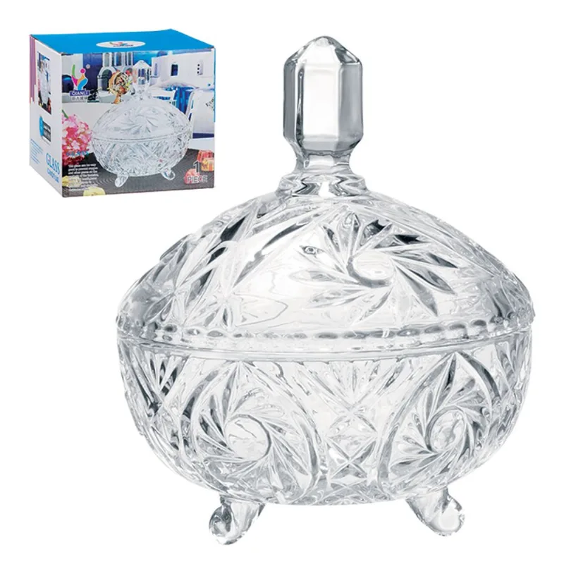 Bomboniere Baleiro De Vidro Com Tampa
