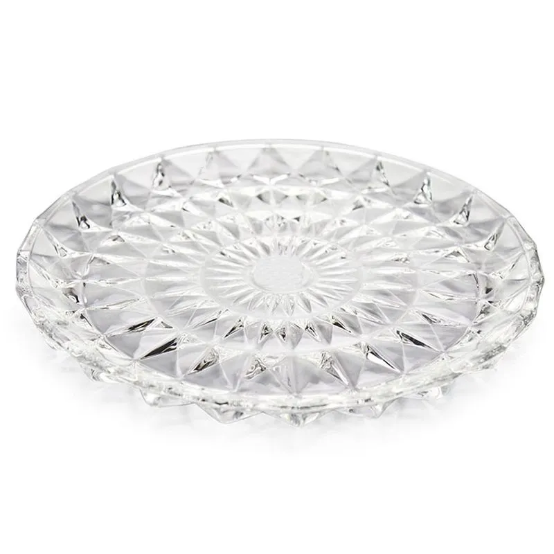Boleira de Vidro Diamonds Detalhes em Relevo Incolor P109-1