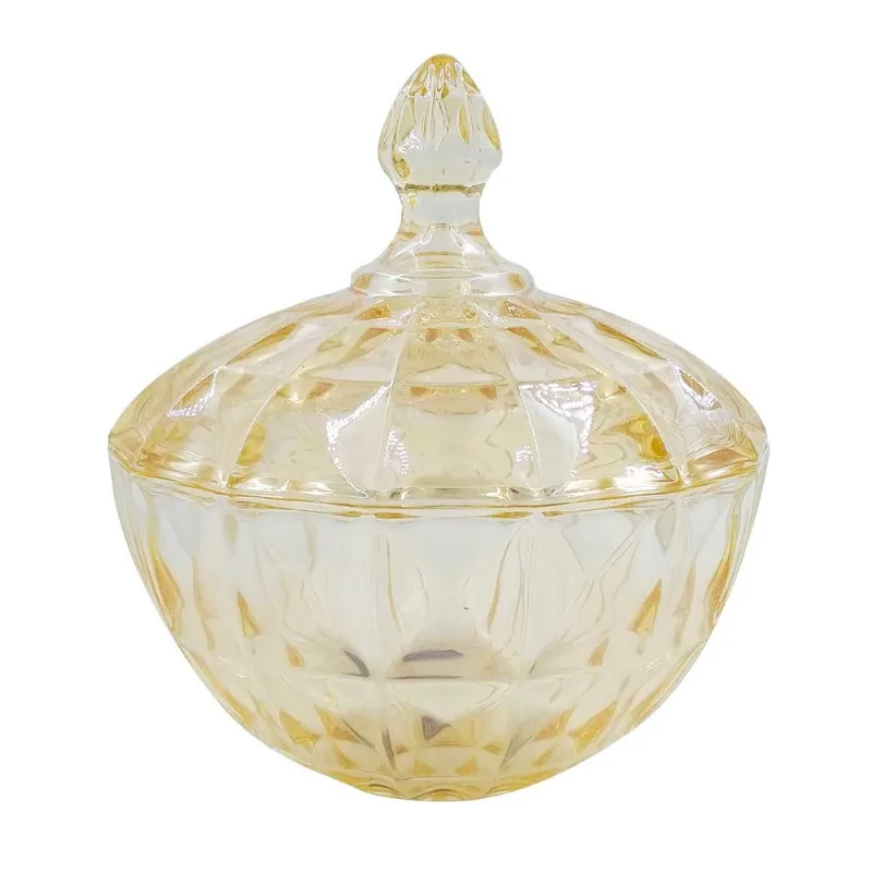 Potiche Decorativo de Vidro Âmbar 17x16cm Dagia