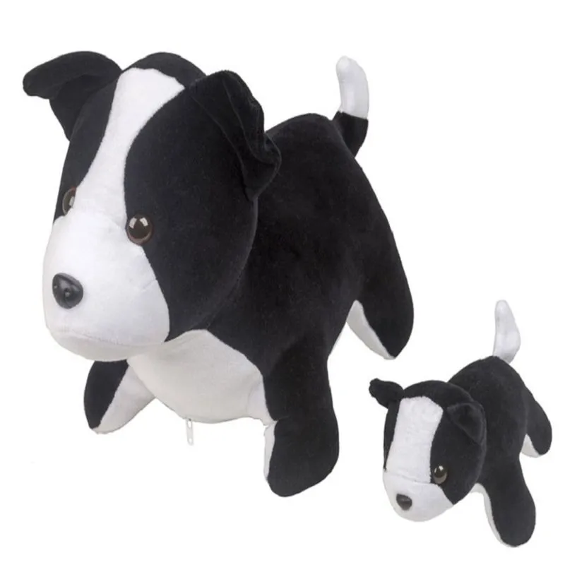 Border Collie grávida com 1 filhote - Bichos de pano