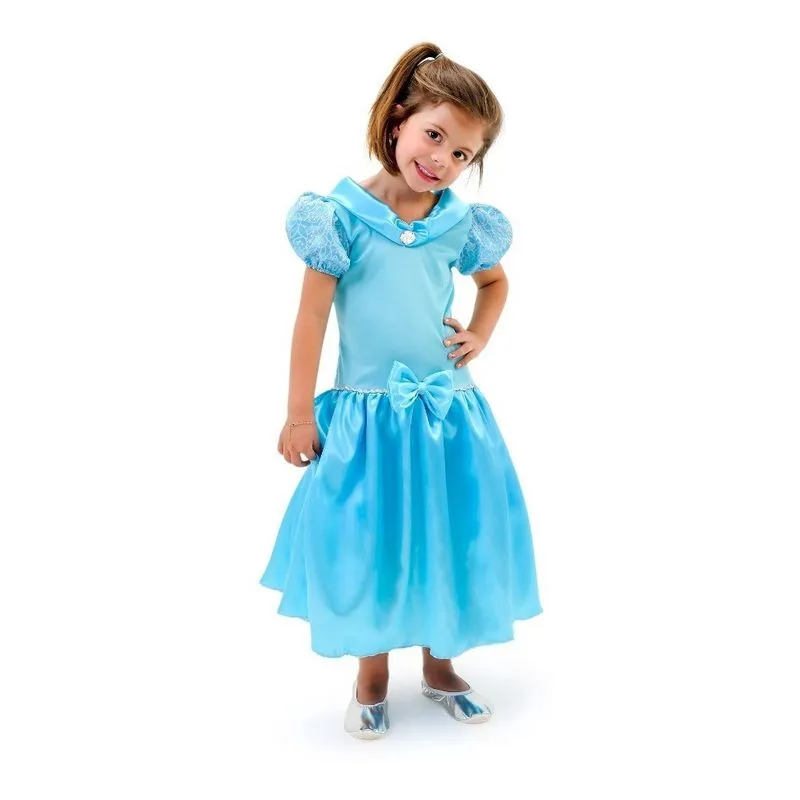 Vestido Fantasia Infantil Princesa Cinderela Menina Top