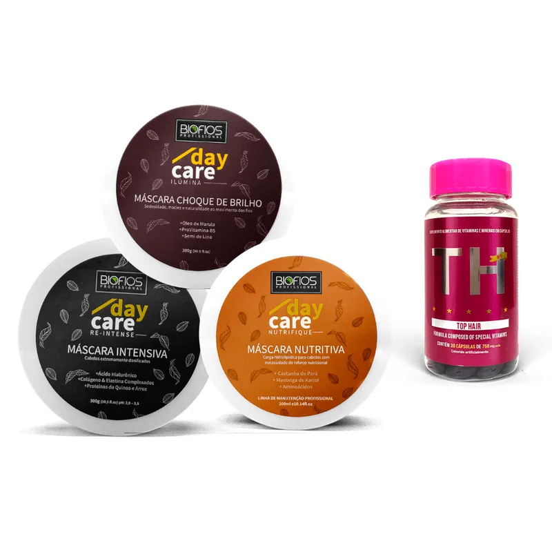Cronograma Capilar Hidratação Top Hair Crescimento Biofios